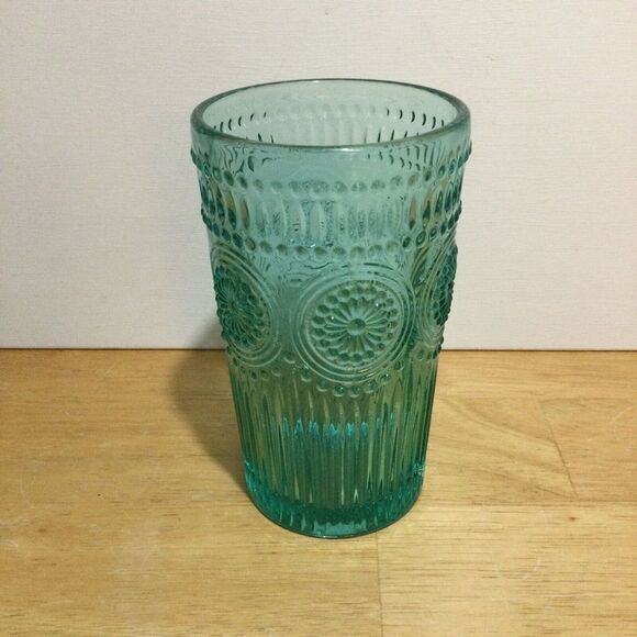 The Pioneer Woman Tumbler 16-Ounce Glass Tumbler‎ Turquoise Teal - Picture 1 of 3
